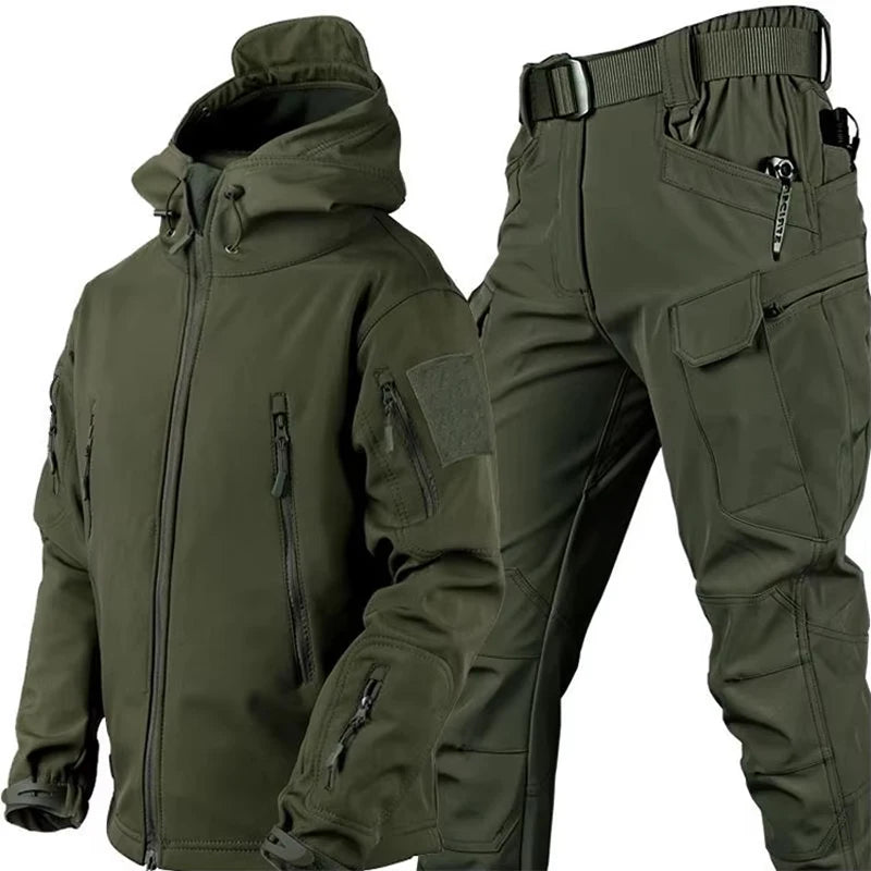 Veste Randonnée Homme Imperméable en Softshell avec Doublure Polaire | Ensemble Confortable pour Activités Extérieures 4