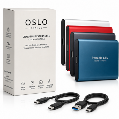 SSD Portable 128 To – Disque Dur Externe SSD Haute Capacité USB – Stockage Portable pour PC, Mac et Ordinateur