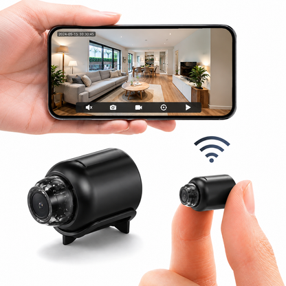 Caméra de Surveillance WiFi Sans Fil – Mini Caméra Espion avec Vision à Distance sur Smartphone