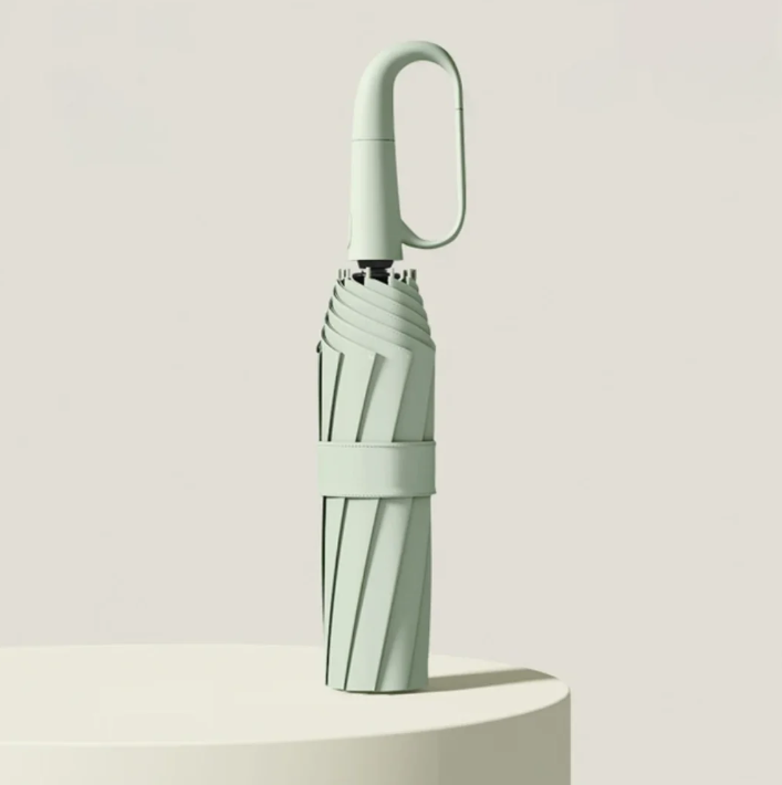 Parapluie Compact Pliable – Léger et Portable avec Poignée Anneau