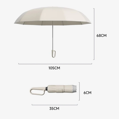 Parapluie Compact Pliable – Léger et Portable avec Poignée Anneau